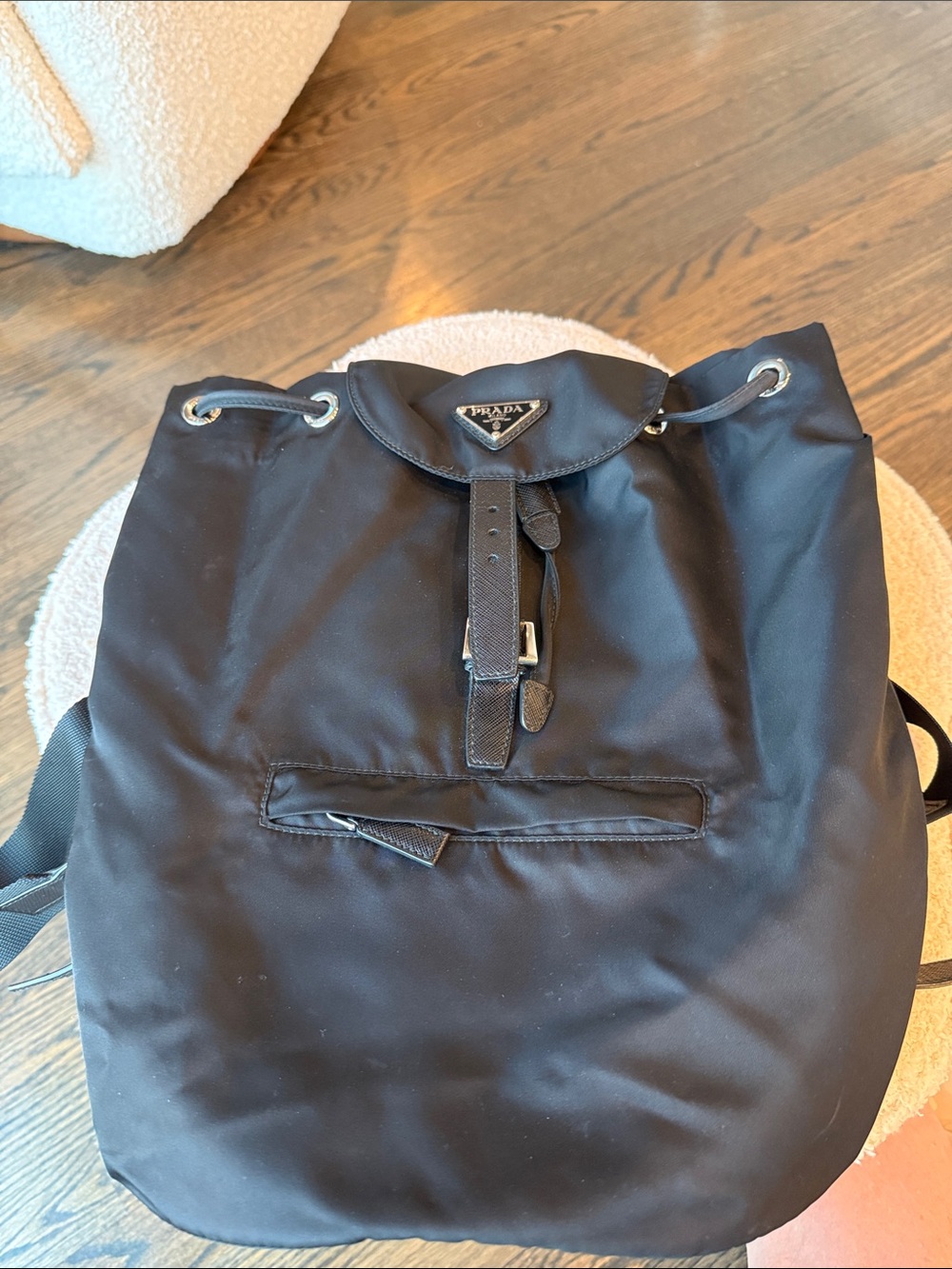 Prada Tessuto Nylon Backpack Black Backpack with Top Handle EUC - Picture 15 of 17